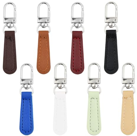 8 Piezas Tirador de Cremallera Aleación, Reemplazo para Puerta con Cuero Desmontable, para Ropa, Maletas, Equipaje, Versátil y Duradero