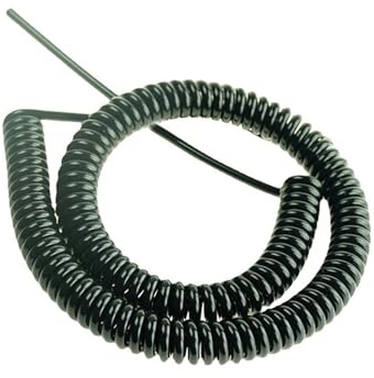 0,2 mm2 svart trådfjäderspiralkabel med flera 2/3/4/5/6/7/9 kärnstift nätsladd kan förlänga draghållfastheten(6 Core,2.5 Meter)