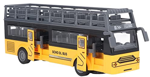 Syrisora Autobús RC, Juguete de Dos Pisos con Control Remoto con Diseño Anticolisión y Palanca Hidráulica, para Edades de 3 Años en Adelante (Autobús Escolar QH204 7)
