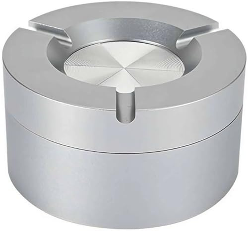 Cendrier à Verrouillage Par Rotation Cendrier Argenté Avec Couvercle Rotatif, Verrouillage À 360 Degrés En Acier Inoxydable For Voiture(L)