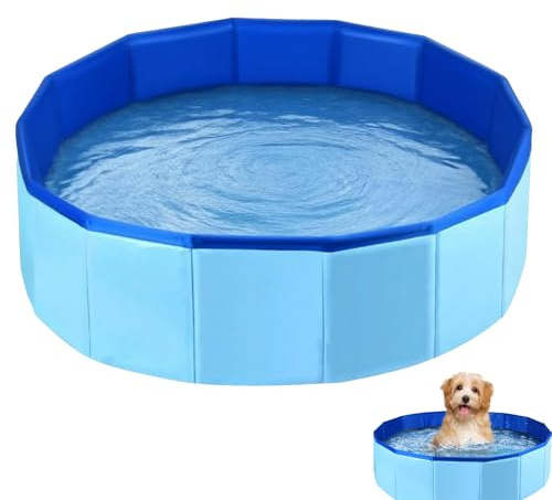Foldable Dog Pool, 50×10cm Dog Paddling Pool, Non-Slip Paddling Pool, Portable Pet Swimming Pool, Multipurpose Bathing Tub for Puppy, Cat and Kids, Ideal for Garden, Backyard, Beach and Outdoor Use