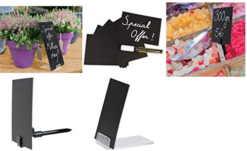 SECURIT American Metalcraft TAGHLDCP Mini Chalk Card Holder Clips, Black, Pack of 6
