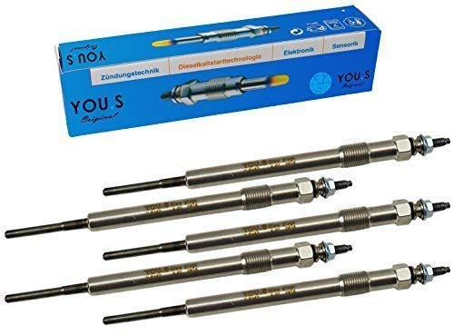 YOU.S Original 1717631 Glühkerzen Länge 149 mm Spannung 4.4 V (5 Stück)