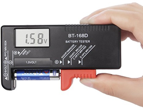 Digitalkey - Comprobador con pantalla digital para pilas de 1,5 a 9 V, AA, AAA, C, D y de botón, normales, recargables y muchas otras