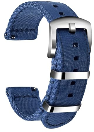 ULLCHRO Nylon Cinturini Orologi Alta qualità Orologi Bracciale Militari Esercito - 18mm, 20mm, 22mm, 24mm Cinturino Orologio Fibbia Dell'acciaio Inossidabile (22mm, Navy Blue)