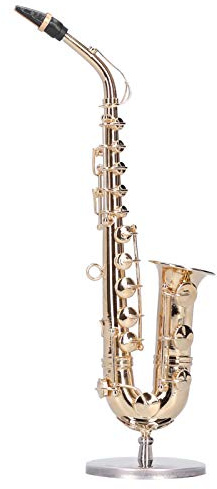 Modello di Sassofono in Rame in Miniatura con Supporto per Mini Ornamenti per Strumenti Musicali