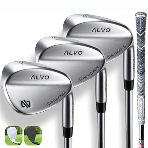 ALVO GOLF Premium Golf Wedges 52/56/60 Sets or Individual Wedges - 52 degree Gap Wedge, 56 degree Sand Wedge, 60 degree lob Wedge Golf Club - Pitching Wedge for Men Right Hand - Wedges Golf - Max spin