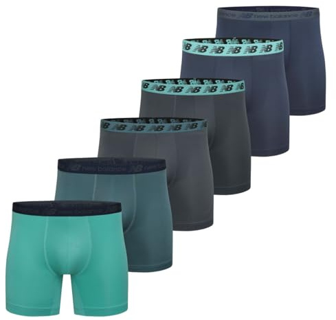 New Balance Men's Premium Performance Boxer Brief, Tm NVY/Thnd/Jade/Airy, XL