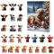 Generic Weihnachts-Adventskalender mit Highland-Kuh-Anhänger, 24 Tage Weihnachtsferien, Adventskalender-Anhänger, Weihnachts-Countdown-Kalender mit 24 2D-Highland-Kuh-Ornamenten,