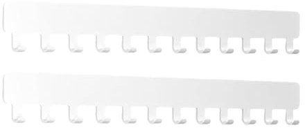 Amusingtao Wall Necklace Organizer Holder, 2 Pcs Wall Mounted Jewelry Hanging Storage with 12 Hooks, Necklaces Display Hanger, Space Saving Storage for Accessories, Keys, Towels