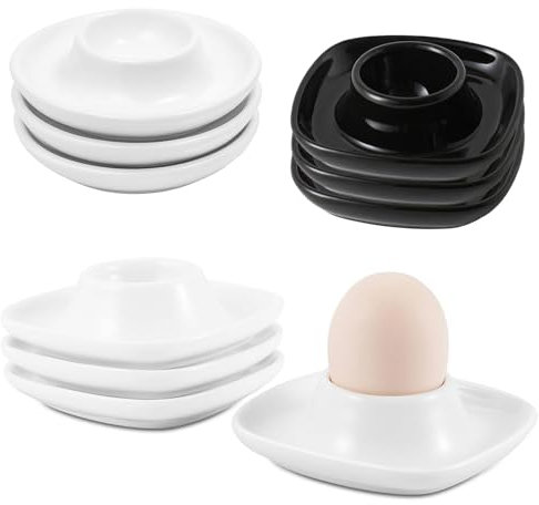Egg Cups, 9 PCS Boiled Egg Holder Classic Style Plastic Egg Stand Plates Soft Hard Egg Cup for Breakfast Stack Microwave and Dishwasher