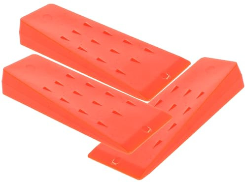 BIUDECO 3 pièces Cales de Fente pour Abattage Arbres Orange Coins Résistants avec Pointes Antidérapantes pour Coupe et Fente Outil de Bûcheronnage Sécurisé et Stable