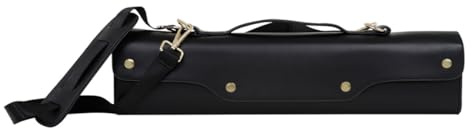 OFFIGAM Bolsa de Transporte Portátil para Flauta Travesera, Estuche Negro de Cuero Sintético Grueso 16-17 Compartimentos, Práctica Funda para Guardar Instrumentos Musicales y Viaje
