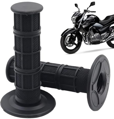 MUNZE Poignée Moto Cross 1 Paire, Caoutchouc Universel Noir, Diamètre 22/24Mm Compatible 7/8,