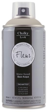 FLEUR Spray Vernice Chalk Paint, Extra Opaco, all' Acqua senza Odore, MultiSuperficie, 300 ml F11 Greige, Effetto Gesso, Shabby Chic Vintage, per Mobili, per Interno - Esterno