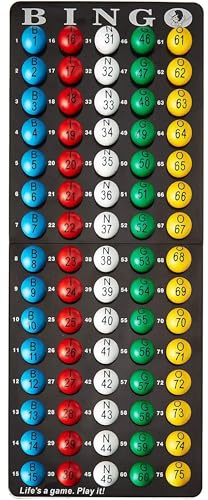 MR CHIPS Bingo Master Board and Easy Read 7/8 Bingo Balls with Fade and Scratch Resistant Large Numbers and Large Letters That Will Never Rub Off
