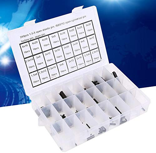 240 pièces 1.5-5 goupille élastique fendue ensemble de goupilles fendues à goupille creuse