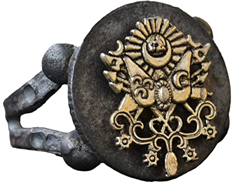 Ottoman imperium sigillring, bronsstycke, sigillring för män, sterling silver, brons, ingen ädelsten