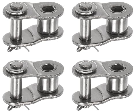 sourcing map 4Stk Kette Versetzt Halb Verbindungsrolle 1/2 Abstand Edelstahl Standard Kette Ende Stecker Geteilte Verbindungen für 08B Kette