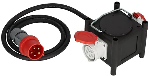 Brennenstuhl Distributore di corrente in gomma compatto (cavo da 2 m, 2 CEE 400 V/32 A, inserto in cantiere e uso costante all'aperto, prodotto in Germania)
