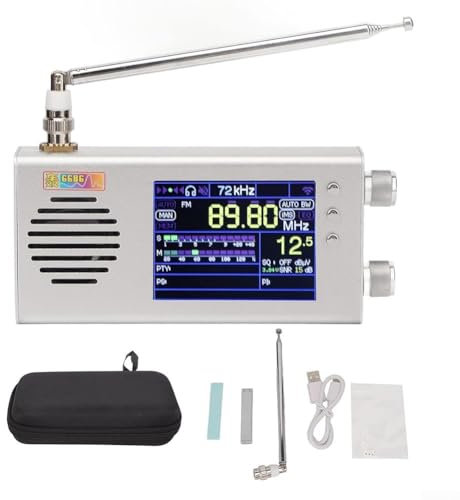 Récepteur radio, récepteur numérique de bande mondiale, récepteur radio pleine bande, récepteur radio portable à ondes courtes, double haut-parleurs stéréo intégrés, écran LCD de 3,2