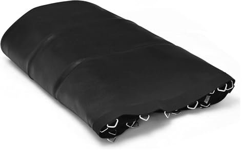 Tappeto Elastico Telo Ricambio Trampolino, Accessori per trampolino rotondo da 15 piedi, Tappetino da salto a molla di sicurezza resistente all'acqua, resistente ai raggi UV, 15FT(100 buckle),Black