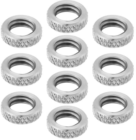 eMagTech 10 Pezzi Da 3/8 Dadi Di Regolazione Di Bloccaggio Zigrinati Compatibile Con Dadi Di Bloccaggio Con Allarme Di Morso Di Bankstick Diametro Esterno 14 Mm Spessore 4 Mm