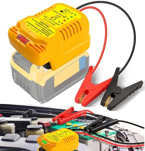 Car Jump Starter Adapter for Dewalt 20V Battery Jumper Starter Cables,12V Portable Jump Car Starter,Up to 3.5L Gas 6.5L Diesel Engines,Automotive Booster Cable Adapter(Battery not Included)