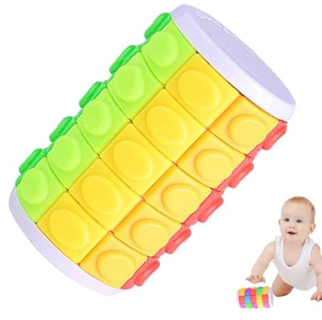 Puzzle Cube - Casse-tête Cube Magique Cylindrique, Jeu de Logique Interactif | Puzzle Coulissant éducatif pour Enfant, Enfant et Adultes, Jouet de décompression Amusant pour améliorer Les compéte