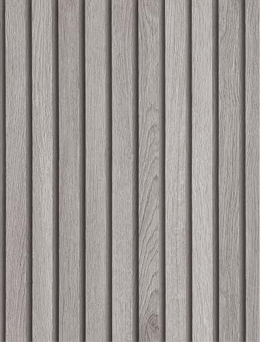 AMIGO Holzoptik Selbstklebend Tapete Graue Holzroste Möbel Aufkleber Paneele Abziehen und Aufkleben Vinylfolie für Küche Schrank Bar Tisch Tresen Treppe Abnehmbar Wandverkleidung 44.5x500cm