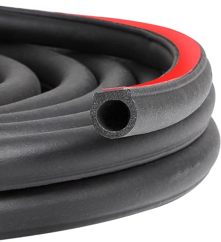 EFUTURETIME 12M Joint Porte Voiture Caoutchouc Adhesif 14mm X 14mm, Joint Caoutchouc Carrosserie Automobile Universel Forme en D pour Caravanes, Camionnettes, Voitures et SUV