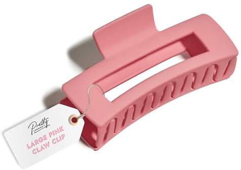 Pretty London – Matte Hair Claw Clip for Women – Pink Non-Slip Claw Clip for Thick, Fine or Long Hair – Large Hair Accessories for Updos – 1 Pack