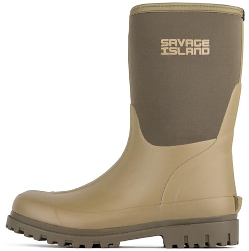Savage Island Stivali di gomma da donna, corti, isolati, in neoprene, caldi, completamente impermeabili, Verde, 41 EU
