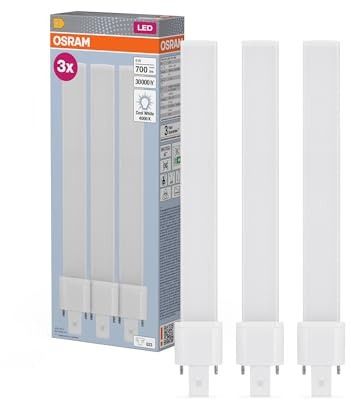Osram DULUX S11 Lampe LED Compacte, 6W, 700lm, 4000K blanc froid, Socle G23, 230V AC/CCG, CRI 80, Diamètre 32.3mm