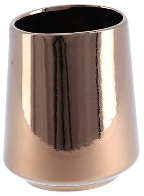 Tendance Elements Gobelet de Bain en Porcelaine Effet Bronze Ø 7,5 x 11 cm