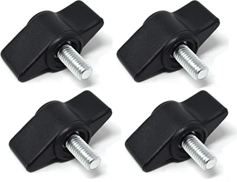 Design61 4 vis à ailettes en plastique avec boulons filetés en acier M5 x 10 mm