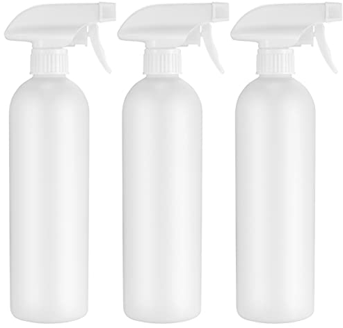 Jttxiu 3 Pcs 500ml Spray Bottles, Empty Plant Mister Water Spray Bottles, Plastic Refillable Trigger Pressure Pump Mister Sprayer Bottles Container for Hairdressing Tattooing (white)