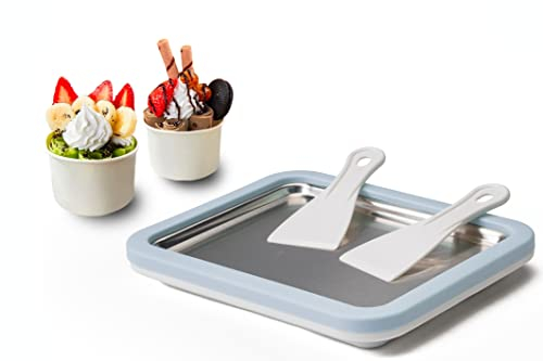 JoyMech Eisplatte zum eis machen, Rolled Ice Cream Maker, Eis Platte Für Ice Rolls, Rolleismaschiene Platte, Eiscreme Maschine, Ice Rolls Platte zum Roll Eis selber machen (Himmelblau)