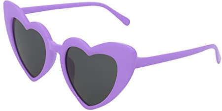 ALLY-MAGIC Y7ETXXTYJ Kinder-Sonnenbrille in Herzform, polarisiert, 70er-Jahre-Retro-Liebesherz, Katzenaugen-Sonnenbrille, UV400-Schutz, Vintage-Brille für Mädchen und Jungen, Y7ETXXTYJ, violett, 33 EU