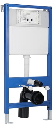 BALNEO Elément Mural WC Standard, WC À Encastrer, Conteneur Monolithique en Polystyrène, Capacité de Charge Jusqu'à 400kg, Joints en Silicone, 2 Modes de Chasse D'eau Fix-Frame ST