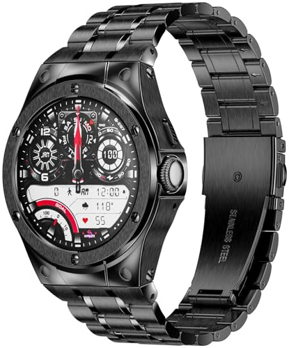 SUPLINK Edelstahl Case mit Armband Kompatibel mit Google Pixel Watch 2 Armband Google Pixel Watch Armband Herren, Metall Ersatzbänder für Google Pixel Watch 2/1 Case(Schwarz)