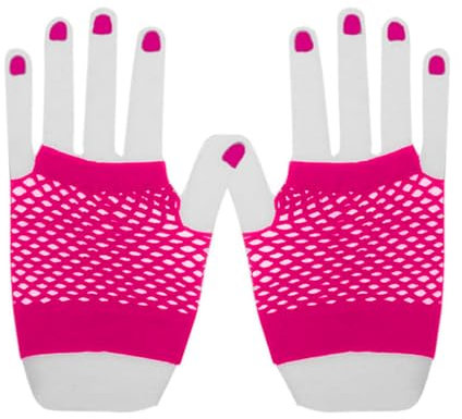 WBZOWRB Rockige Netzhandschuhe 80er / 90er Jahre für Damen & Mädchen, 1 Paar