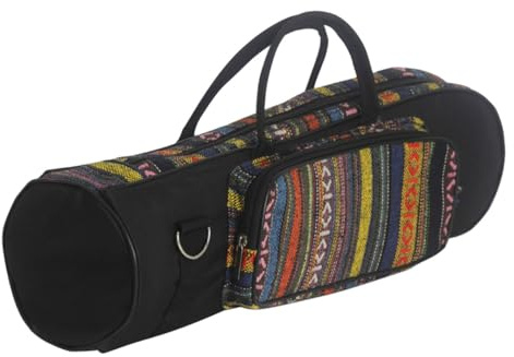 FUNOMOCYA Bolsa de Transporte para Trompeta en Tela Oxford Compartimento Lateral, Diseño Portátil y Estilo Étnico Elegante para Almacenamiento Seguro y Uso Cómodo