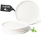 MIAMIO – Juego de platos llanos de cerámica para 4 personas/Vajilla de cerámica de 4 piezas, modernos de gres, aptos para lavavajillas y microondas – Colección Luxe (Blanco, Plato pequeño (4x))