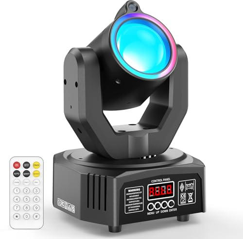 Cabeza Móvil Beam RGBW 3 en 1 de 30W, Tira de Luces con Efecto de Persecución d-mx512 Sonido Activo con Control Remoto para DJ Fiestas Discotecas Bodas Escenarios y Espectáculos