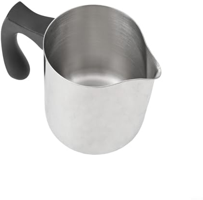 HpLive Bricco per latte in acciaio inox da 600/900 ml, con manico in plastica resistente al calore, marcatore integrato e penna per una schiuma precisa (900 ml)