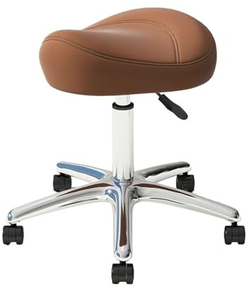 Generico Sedia A Sella Ergonomica, Sgabello Girevole Idraulico Con Ruote, Sgabello Da Bar In Pelle PU, Altezza Regolabile For Salone Di Bellezza For Ufficio Domestico(Color 3)
