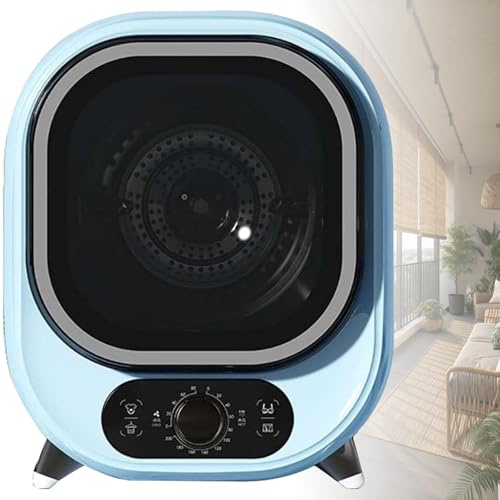 GwlThixion Secadora condensadora portátil, Secadora compacta de 5 kg con Secado por Centrifugado de 0,8 kg, Fabricada En Acero Inoxidable, para Apartamentos Y Dormitorios Blue