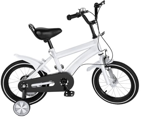 Wipportja Vélo pour enfant de 14 pouces, avec roues stabilisatrices, à partir de 4 ans, vélo sportif pour enfants, pour filles et garçons, pour divertissement ou exercice