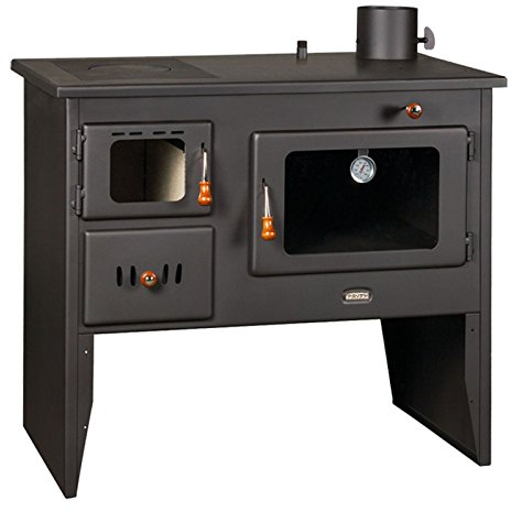 Prity - Stufa a legna, da cucina, in ghisa massiccia, con forno,